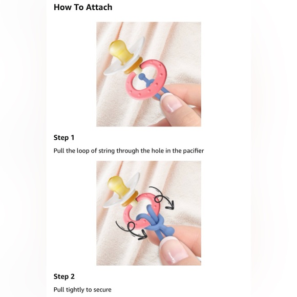 Silicone Pacifier Clip Holder with One Piece Design, Pack of 2 (Pink+Apricot) - Picture 10 of 13